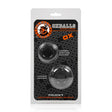 Trucked 2 pc Cockring Set Night - two size cockrings on packaging from Oxballs for versatile use.