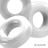 Hunkyjunk HUJ3 Silicone C-Ring 3 Pack White Ice & Clear featuring three soft silicone rings with unique design.