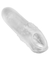Hunky Junk Swell Adjust Fit Cocksheath Ice clear silicone sheath with textured nubs for added stimulation.