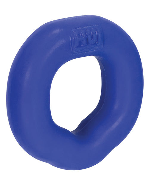 Hunkyjunk Fit Ergo Silicone Cock Ring Cobalt in blue, designed for comfort and a fuller bulge during wear.