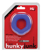 Hunkyjunk Fit Ergo Silicone Cock Ring Cobalt packaging showing the blue silicone cock ring designed for comfort and support.