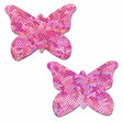 Pastease Butterfly Shattered Disco Ball hand-made butterfly pasties in pink sequin material.