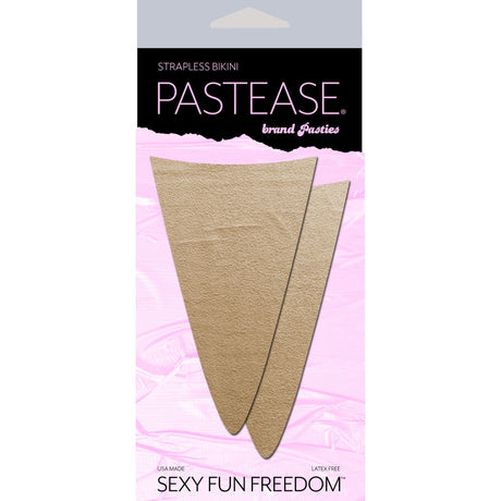 Pastease Strapless Bikini Merkins Nude packaging featuring two nude merkins for minimal coverage and comfort.