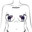 Pastease Scaredy Cat Hissing Kitty decorative pasties featuring black kitty cat designs on a model's torso.