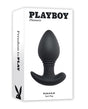 Playboy Pleasure Plug & Play Butt Plug Navy product packaging featuring a sleek silicone design.