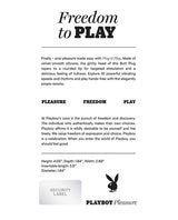 Playboy Pleasure Plug & Play Butt Plug Navy product details with dimensions and features for enjoyable anal exploration.