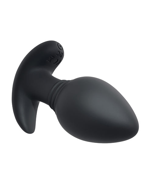 Playboy Pleasure Plug & Play Butt Plug Navy displayed in smooth, silicone material, featuring a rounded tip for easy insertion.