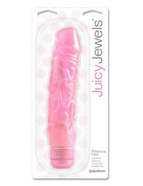 Juicy Jewels Precious Pink Realistic Vibrator packaged and ready for pleasure with its lifelike design.