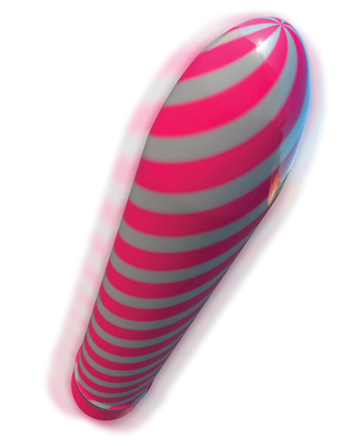 Classix Sweet Swirl Vibrator Pink with a sleek spiraling metallic pattern.