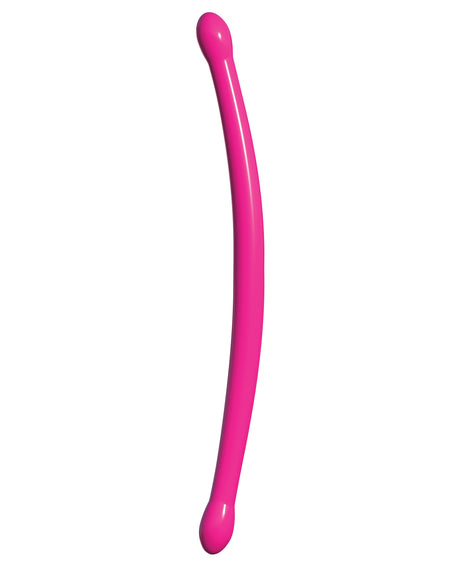 Classix 17.25 Inch Double Whammy Double Dong Pink - double-ended dildo for shared and solo pleasure.