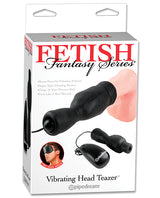 Fetish Fantasy Series Vibrating Head Teazer Black packaging showcasing features and design details.