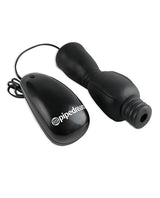 Fetish Fantasy Series Vibrating Head Teazer Black with controller, designed for targeted stimulation and realistic feel.