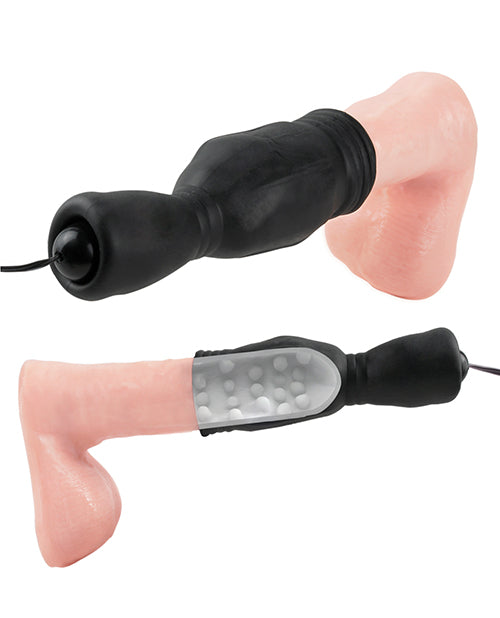 Fetish Fantasy Series Vibrating Head Teazer Black, designed for targeted stimulation with a lifelike sleeve.