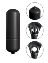 Fetish Fantasy Vibrating Strap-On For Him Purple includes a sleek black vibrating device and harness for comfortable anal play.