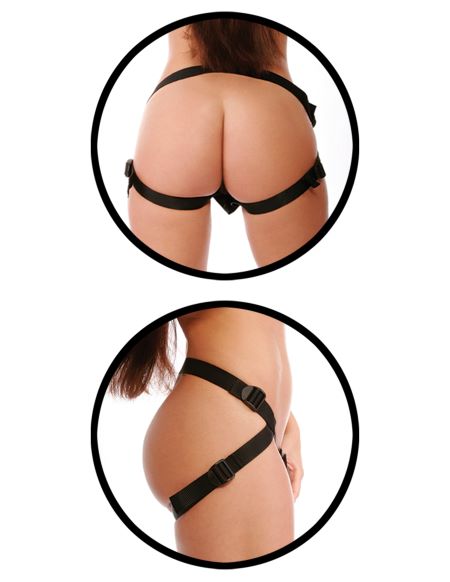 Fetish Fantasy First Timer Strap On Set Red showing adjustable harness with a focus on strap design for enhanced comfort.
