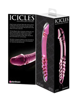 Icicles No 57 Double Glass Dong 9 Inch Pink product packaging showcasing elegant design and details.