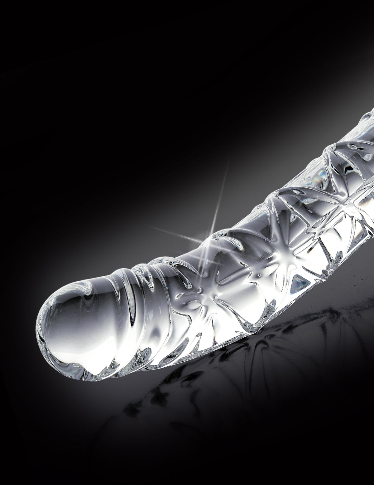 Icicles No 60 Glass G-Spot P-Spot Dildo Clear, hand-blown glass probe for targeted stimulation.