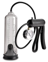 Pump Worx Pro-Gauge Power Penis Pump Clear Black is a professional-grade trigger-style penis pump.