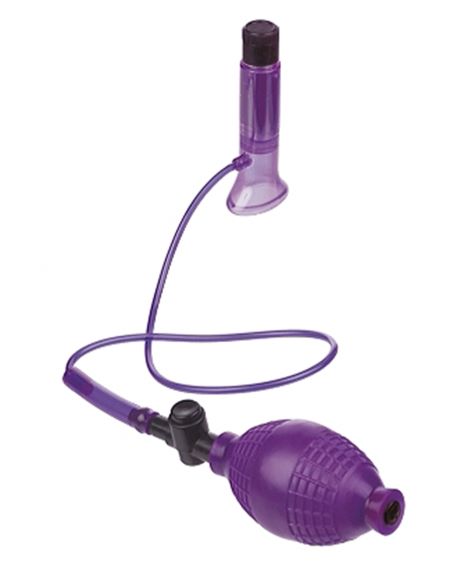 Fetish Fantasy Vibrating Clit Super Suck-Her Purple Pump designed for hands-free clitoral stimulation.