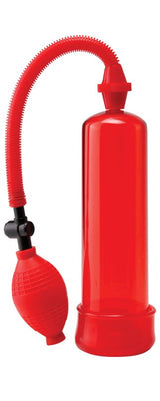 Pump Worx Beginners Power Pump Red, a manual vacuum pump for enhancing size and firmness.