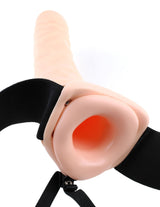 Fetish Fantasy 8 inch Hollow Strap On Flesh with adjustable harness and realistic design for comfortable intimacy.