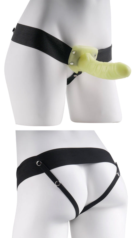 Fetish Fantasy Strap On For Him Or Her Glow In The Dark on a mannequin, showcasing its beginner-friendly design.