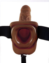 Fetish Fantasy 9 Inch Vibrating Hollow Strap On Brown - Image 4