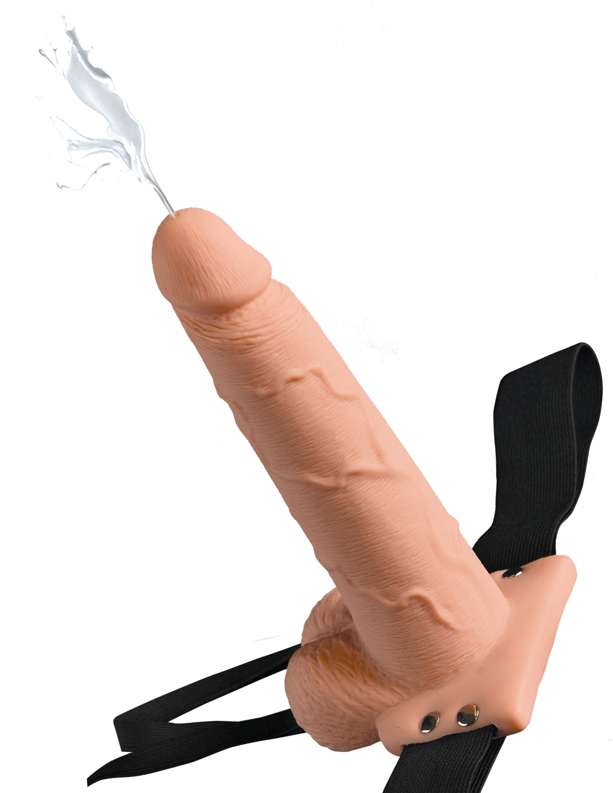 Fetish Fantasy 7.5 Inch Hollow Squirting Strap-On showcasing lifelike design and squirting feature.