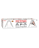 Fetish Fantasy Series Swing Stand Black product packaging showcasing a bondage swing stand for creative play.