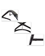 Close-up images of the Fetish Fantasy Series Swing Stand Black's durable frame and connection points.