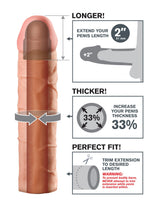 Fantasy X-Tensions Perfect Extension 2 inch Flesh image showing length and thickness enhancement features.