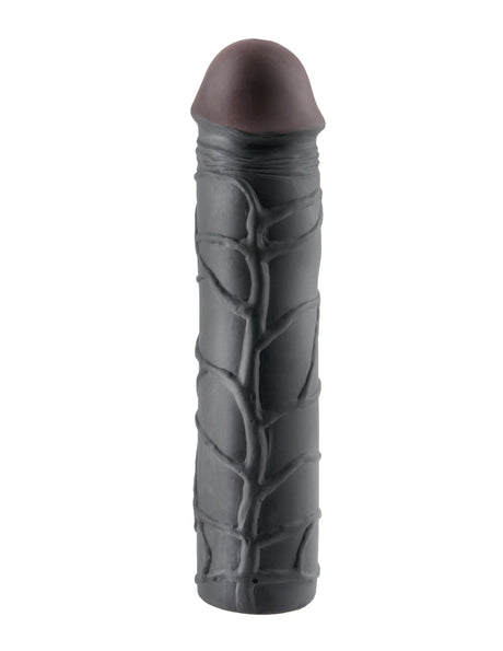 Fantasy X-Tensions Mega Extension 3 Inch Black erection enhancer for added length and girth in intimate play.