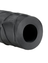 Fantasy X-Tensions Mega Extension 3 Inch Black close-up showing realistic texture and hollow interior for enhanced pleasure