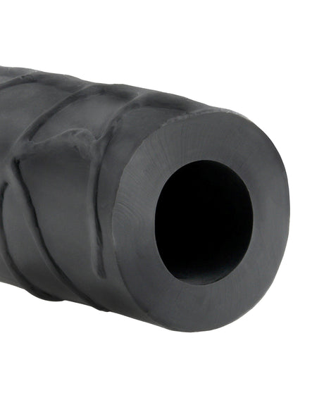 Fantasy X-Tensions Mega Extension 3 Inch Black close-up showing realistic texture and hollow interior for enhanced pleasure