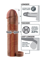 Fantasy X-tensions Perfect Extension 2 inch With Ball Strap provides longer and thicker erection enhancement.