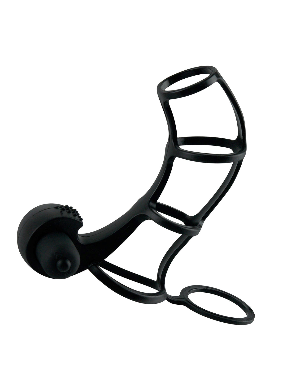 Fantasy X-Tensions Deluxe Silicone Power Cage Black for enhanced erections and shared pleasure.