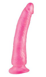 Basix Rubber Works 7 inch Pink Slim Dong Suction Cup showcasing a lifelike shape for natural sensations.