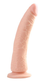 Basix Rubber Works 7 inch Flesh Slim Dong With Suction Cup showing realistic shape and lifelike finish.