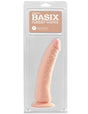 Basix Rubber Works 7 inch Flesh Slim Dong With Suction Cup packaging featuring a lifelike design and realistic details.