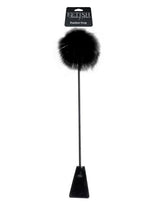 Fetish Fantasy Limited Edition Feather Crop Black featuring a soft feather tickler and firm tip for sensation play.