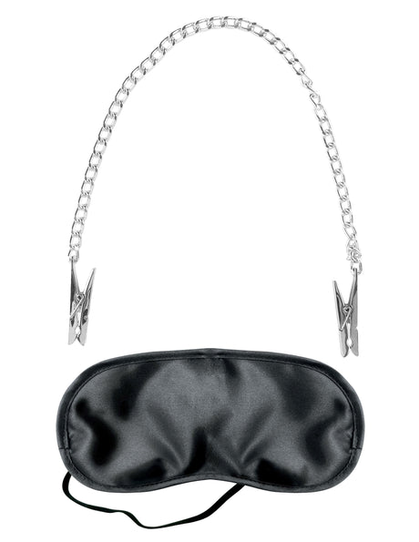 Fetish Fantasy Limited Edition Ultimate Bondage Kit includes a blindfold and clamps for ultimate pleasure.
