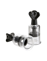 Fetish Fantasy Super Suckers Nipple Pumps Black in a clear design, enhancing sensitivity and responsiveness.