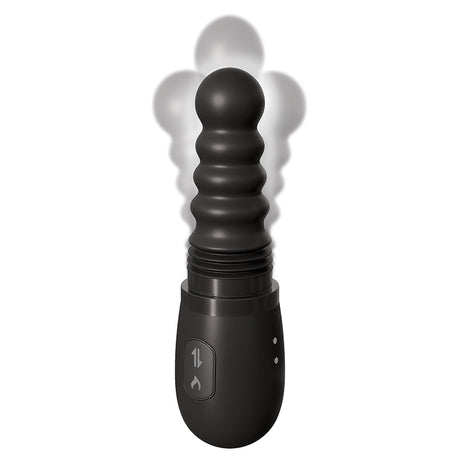 Anal Fantasy Gyrating Ass Thruster Black, a handheld vibrator with a gyrating tip for enhanced pleasure.