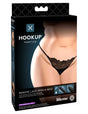 Hookup Remote Lace Peek-a-Boo Vibrating Panties XL-XXL packaging with lace design and remote control features.