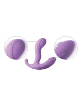 Fantasy For Her G-Spot Stimulate-Her Vibrator Purple showcasing its dual motors and curved design for pleasure.