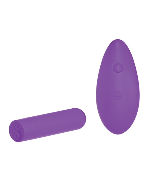 Fantasy For Her Remote Control Rechargeable Bullet Vibrator in purple, compact design for intimate pleasure and exploration.