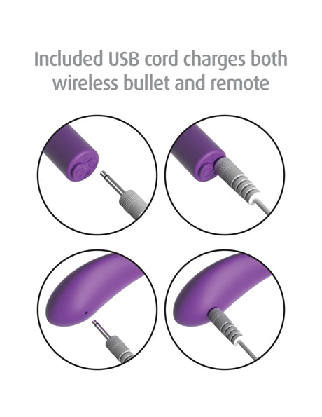 Included USB cord for charging Fantasy For Her Remote Control Rechargeable Bullet Vibrator and remote.