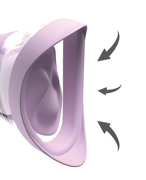 Fantasy For Her Veloura Touch Pleasure Pump Purple close-up showing the design for enhanced suction and stimulation.