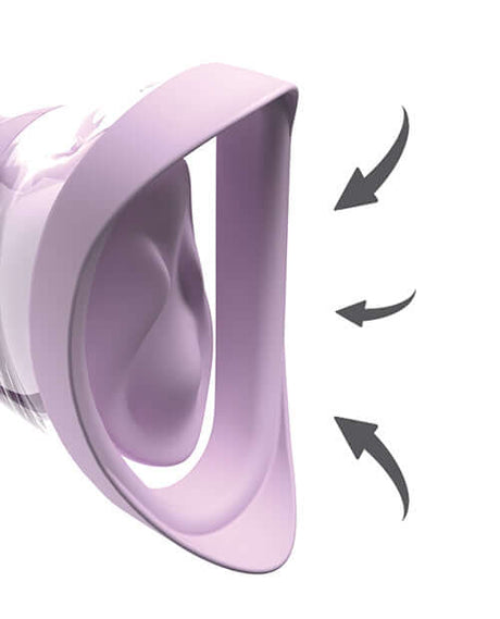 Fantasy For Her Veloura Touch Pleasure Pump Purple close-up showing the design for enhanced suction and stimulation.