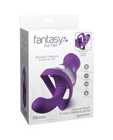 Fantasy For Her Veloura Touch G-Spot Pleasure Pump Purple packaging with sleek design and features highlighted.